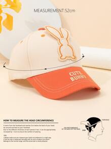 1pc Cartoon Rabbit 3d Decor & Color Block Baseball Cap For Kids, Perfect For Easter And Outdoor Wear - Multicolor - View 4