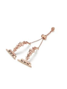 金屬五瓣花手鐲玫瑰金手錶帶，兼容蘋果手錶3/4/5/6/7/8/Se - 玫瑰金 - 查看 3