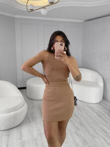 Women Sweater Co-ords - Màu be - Xem 1
