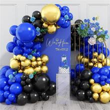 105 piezas negro & azul Kit arco de globos , negro & azul guirnalda de globos con negro , azul , con dorado látex globos , negro azul dorado Arco de globos Guirnalda para de cumpleaños , ducha , boda , aniversario Decoración - Multicolor - Ver 1