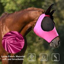 1pc Random Color Breathable Elastic Horse Mask, Anti-fly & Mosquito Bite, With Ear Cover - Multicolor - View 4