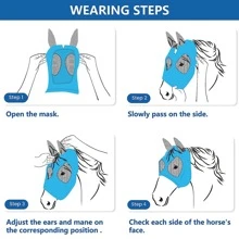 1pc Random Color Breathable Elastic Horse Mask, Anti-fly & Mosquito Bite, With Ear Cover - Multicolor - View 5