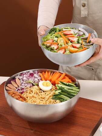 XIYIJIA 1入304不銹鋼水果沙拉碗,廚房烘焙和烹飪的混合碗