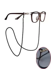 1pc Women's Pu Twisted Rope Eyeglass Holder, Sunglasses Anti-Lost Chain, Glasses Necklace Braided Cord Glasses Accessories For Women