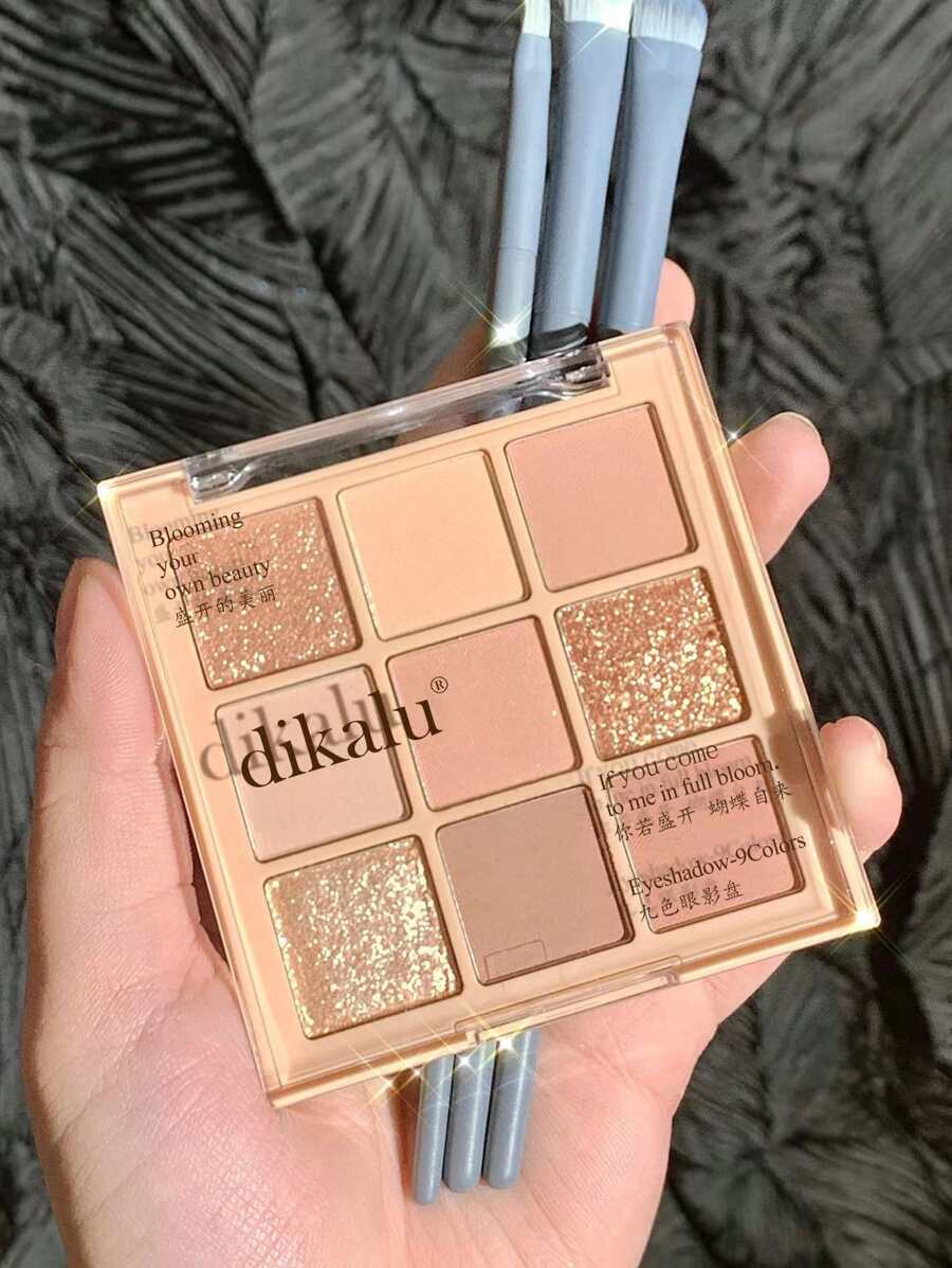 9色眼影盤,持久啞光和珠光眼影彩妝產品 - 彩色 - 查看 1