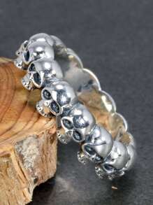 1枚复古风格戒指，女士万圣节派对配饰，万圣节礼物 - 銀色 - 查看 2