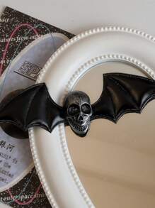 1 件万圣节吸血鬼蝙蝠发夹骷髅与翅膀设计女孩万圣节主题派对角色扮演服装头饰，圣诞节 - 黑色 - 查看 8