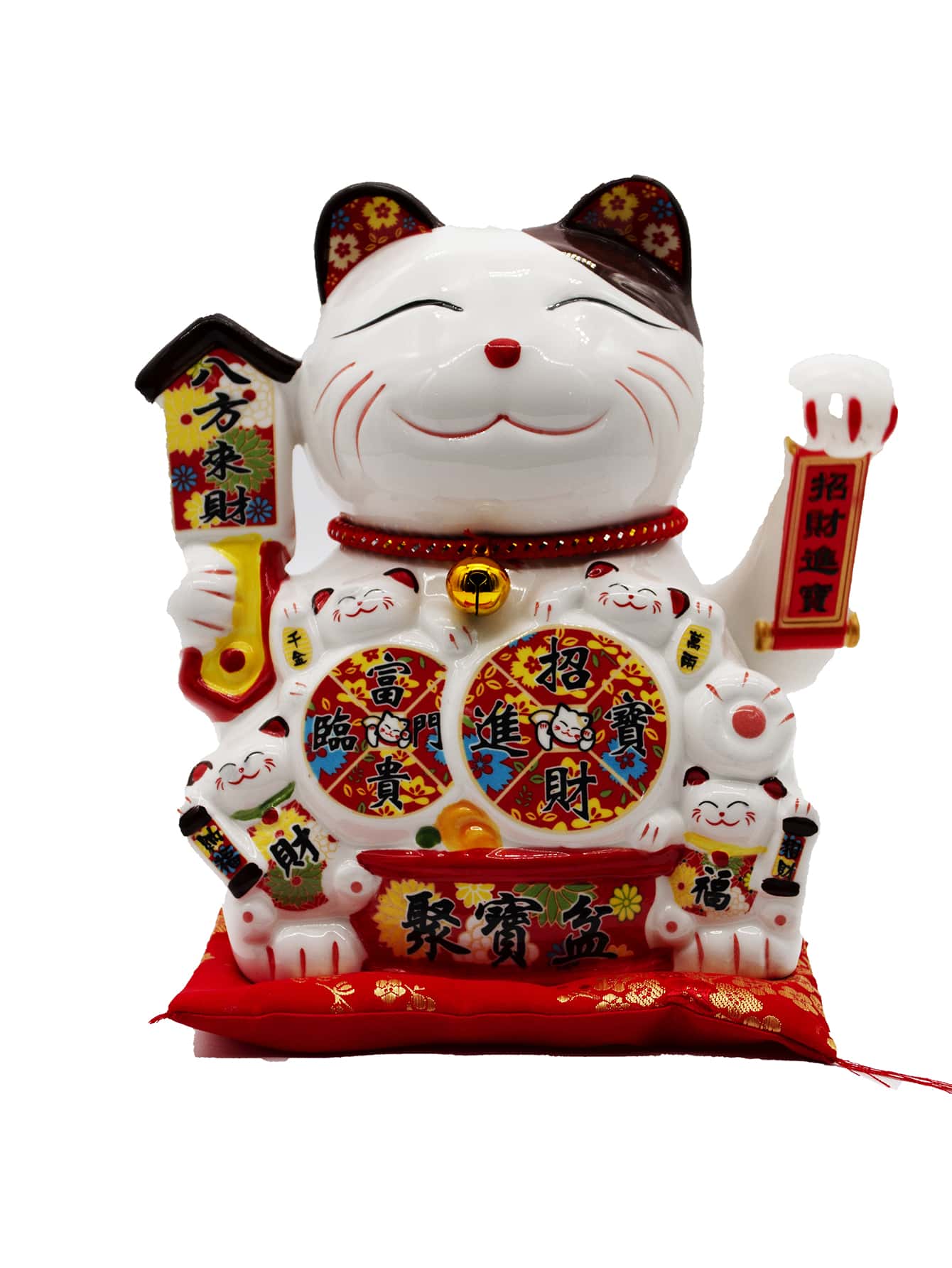 Cat Of Luck And Fortune Chinese Ceramic Cat - White - View 1