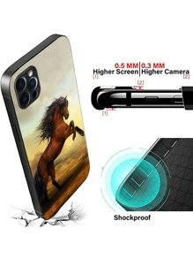 動物圖案高清防摔鋼化玻璃手機殼，適用於iPhone/Samsung/Huawei/Xiaomi/OPPO/OnePlus，堅固保護外殼 - 彩色 - 查看 3