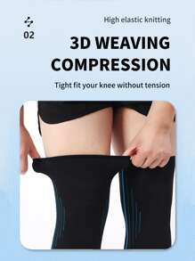 1pc Black Breathable Knee Support For Running, Cycling, Basketball, Outdoor Activities, Fitness, Hiking - Black - View 3