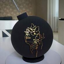 1/3/6pcs Line Art Portrait Cake Toppers, Suitable For Party Cake Decoration - Gold - View 2
