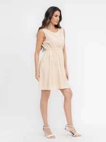Women Dresses - Beige - View 4