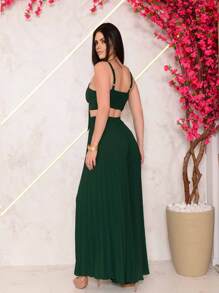 Women Two-piece Outfits - 墨綠色 - 查看 4