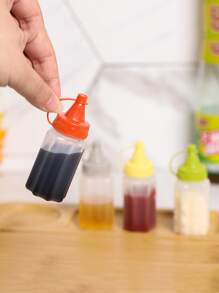 4 件迷你便携式酱料瓶 - 蜂蜜、番茄酱和沙拉酱瓶分配器，颜色随机，厨房、圣诞礼物、学校用品 - 彩色 - 查看 7