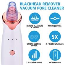 1pc Blackhead Remover, Pore Cleaner, Acne Vacuum Suction Tool, Multi-Functional Skin Care Instrument - Red - View 4
