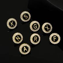 1 Peça Simples & Fashionable Em Forma De Redondo Strass Embutidos 26 Broches Para Homens O Negócio Terno Acessório