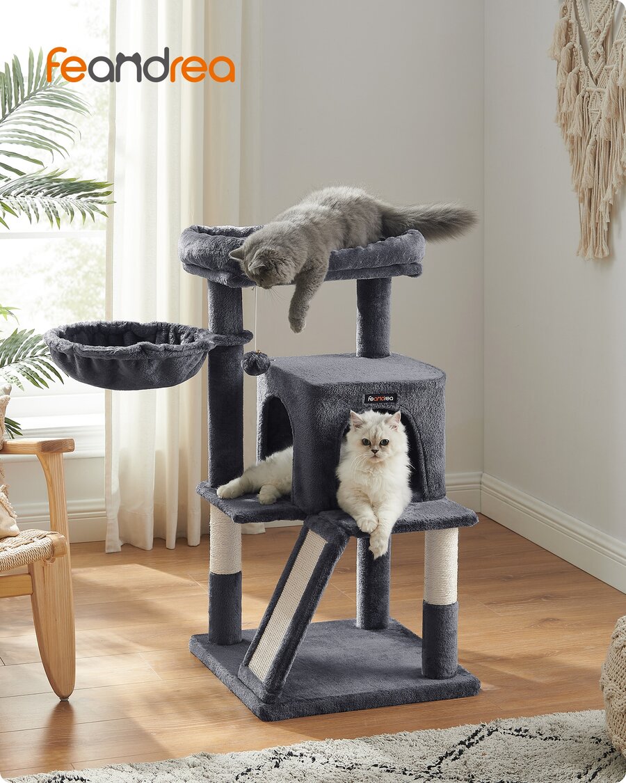 Feandrea Cat Tree, Small Cat Tower with Widened Perch for Large Cats