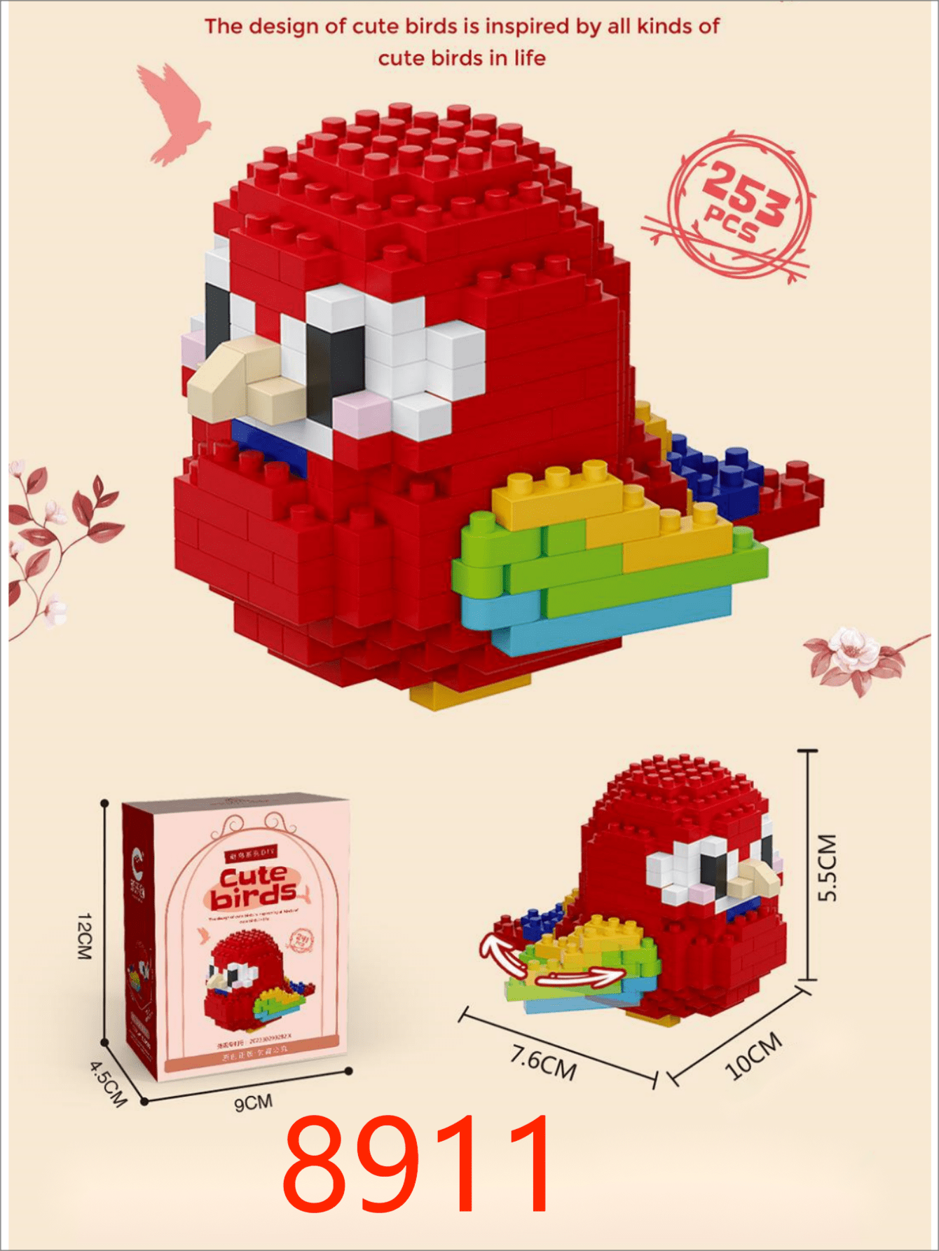 Cute Bird Nanoblock Miniature Building Blocks Desktop Ornament SHEIN USA