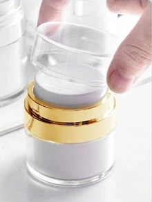 金色高端真空膏霜分裝瓶,按壓式空樣品瓶,適用於化妝品儲存,適用於粉底、乳液、膏霜等。 - 金色 - 查看 11