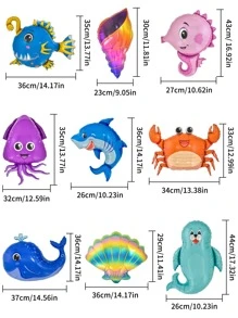 9pcs/Set Mini Ocean Animal Figures Toy Set
