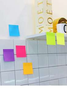 6 Packs Of 300 Sheets Light-Colored (With Blue) Sticky Notes, Colorful Memo Pad, Stationery For Students And Office Workers - Multicolor - View 4