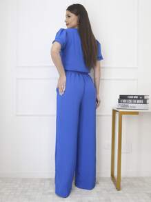 Women Two-piece Outfits - Xanh đậm - Xem 2