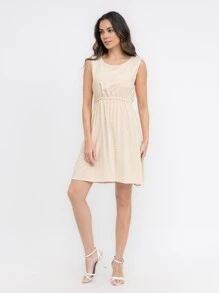 Women Dresses - Beige - View 1