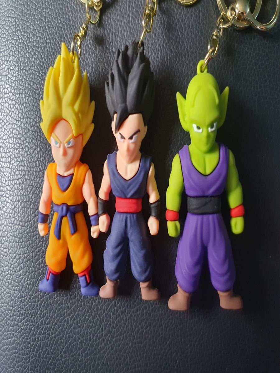 3 Llaveros de Anime Dragon Ball - Blanco - Ver 1