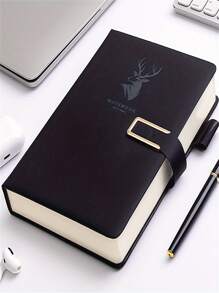 360页优质皮革A5笔记本：居家、办公、学习两相宜！（均码，黑色） - 黑色 - 查看 10