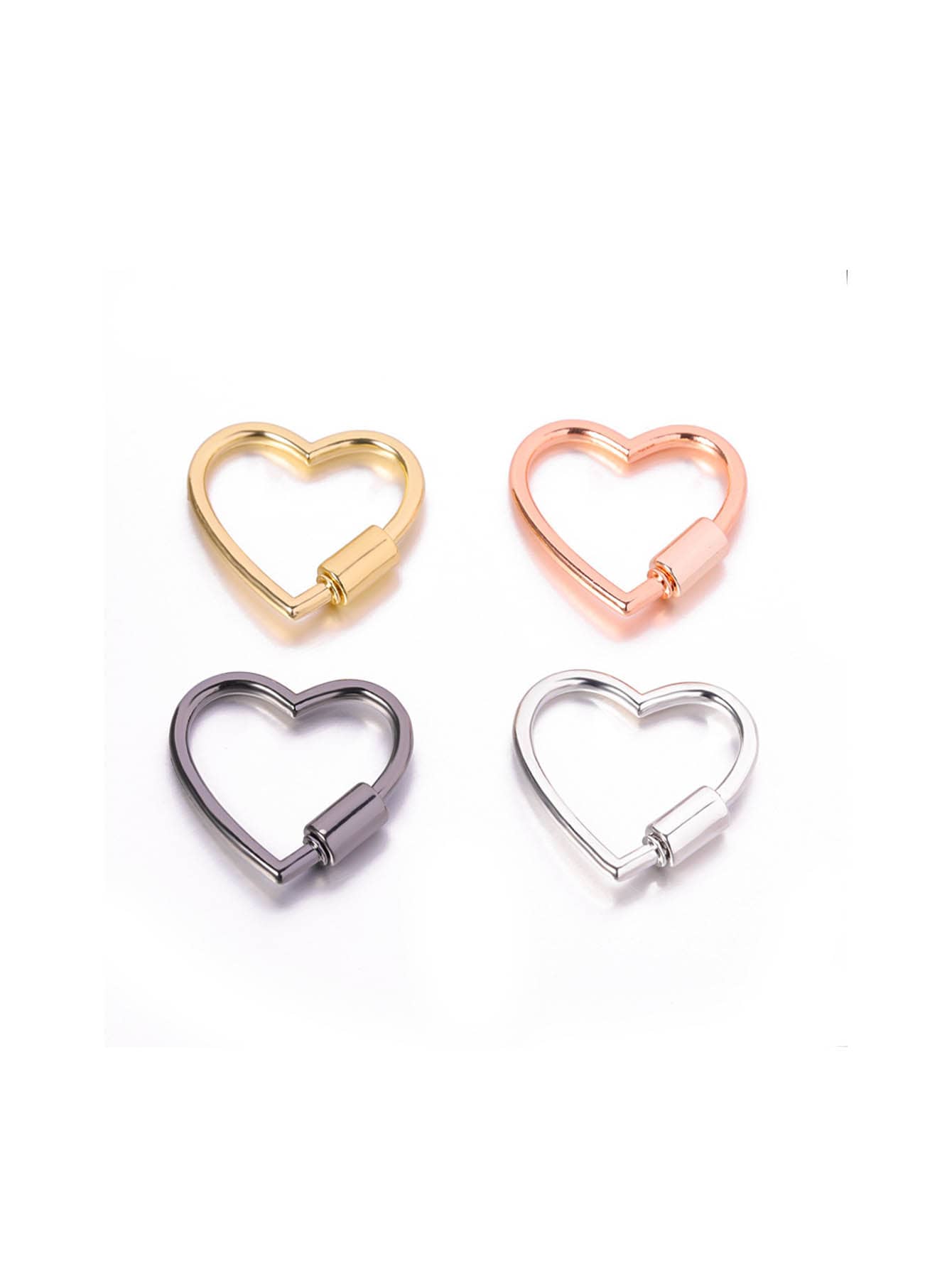 Sparkling Alloy Heart-Shaped Turnbuckle Keychain: The Perfect Jewelry Buckle For Your Clothes And Luggage! Carabiner Clip Valentines