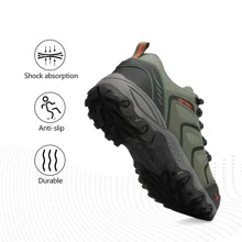 Men's Low Top Waterproof Hiking Shoes Trekking Trails Outdoor Work Shoes - xanh quân đội - Xem 6