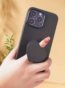 1pc Black Phone Case And 1pc Black Phone Stand - Black - View 1