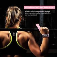 1pair Pink Gym Lifting Straps, Weight Lifting Wrist Belt For Body Building Gloves, Strength Training - Pink - View 5