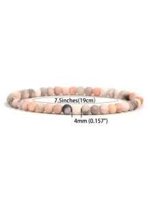 1 szt. matowa naturalna różowa bransoletka z jaspisu zebra ręcznie robiona okrągła bransoletka dla kobiet biżuteria do medytacji jogi prezenty biżuteria na relaks lęku prezenty dla pary przyjaźń-styl