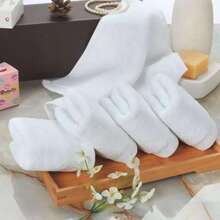 5 piezas Toalla de mano sólida, Toalla facial blanca pequeña de 25x25cm, Paño multiusos para decoración del hogar y baño, de vuelta a la escuela