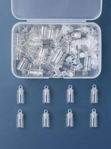 About 50 Mini Wish Bottle Pendants With Plastic Corks, Glass Bottles, Message In A Bottle, For Jewelry Making - Clear - View 1