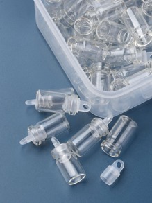 About 50 Mini Wish Bottle Pendants With Plastic Corks, Glass Bottles, Message In A Bottle, For Jewelry Making - Clear - View 6