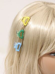 16 Cái/bộ Mini Nhựa Bobby Chân, Nhiều Màu Sắc Ombre Thiết Kế, Hình Vuông & Criss-Chéo & Nửa Vòng Tròn, kẹp Nổ Bên - Nhiều màu - Xem 7