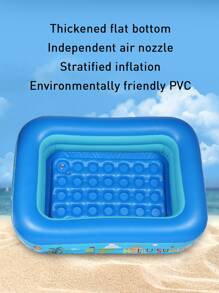 1pc Summer Family Paddling Pool Inflatable Pool Anti-Leak Comfortable Wear-Resistant Foldable Swimming Pool Beach Floaty Party Supplies Not For Adult, Beach Essentials, Beach Accessories