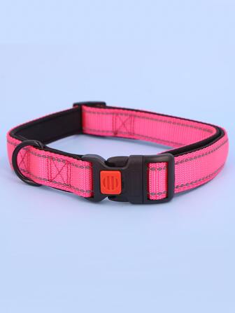 Supet 1 件裝純色泳布反光線安全扣寵物項圈(狗用)適合戶外活動