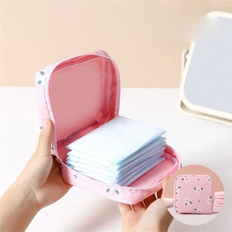 1 Kleiner Damen Make-up Tasche Set mit Reißverschluss, Damen Mini Hygieneartikel Make-up Tasche, Reisetasche für Kopfhörer, Münzen-Organizer