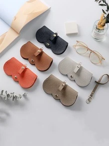 1個便攜式眼鏡盒,極簡軟式太陽眼鏡收納袋,帶掛繩 - 棕色 - 查看 1