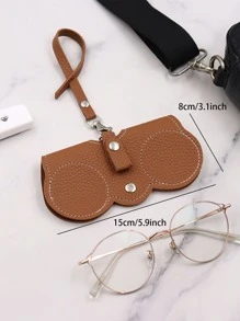 1個便攜式眼鏡盒,極簡軟式太陽眼鏡收納袋,帶掛繩 - 棕色 - 查看 4