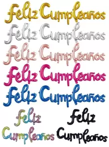 Globos Feliz Cumpleaños Metalicos Letras 1.8mt Escoge Color - Rosa - Ver 2