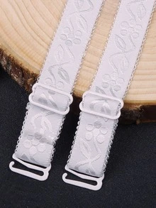 2入組/套女性刺繡織物內衣肩帶帶防滑設計適用於文胸 - 白色 - 查看 5