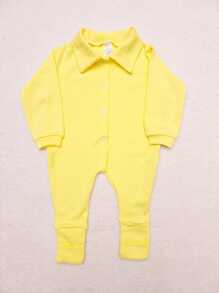 Baby Boy's Romper (Suedine) Assorted Colors - Yellow - View 2