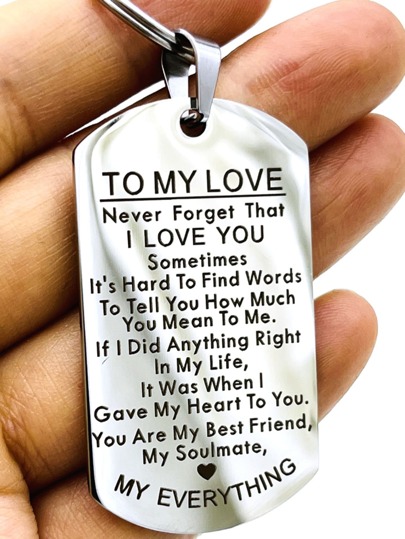 1pc To My Love Keychain Gift For Husband Wife Anniversary Valentine's Day Birthday Boyfriend Girlfriend Jewelry Gift For Him/Her Man Woman Car Accessories Bag Charm School Cute Goth Y2k