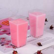 Square Dessert Cups, Plastic High Straight Square Mousse Cups, Cake Cups, Buffet Cups And Salad Cups, Set Of 10/20/50 - Clear - View 5