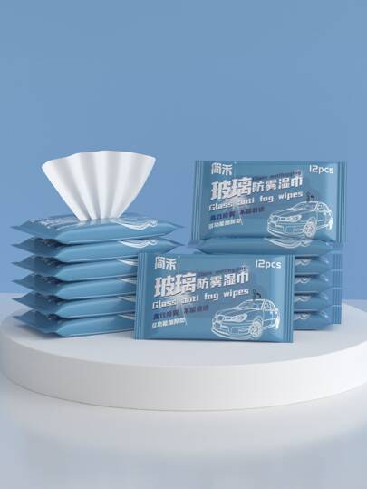 1 Pezzo Salviette Umidificate Di Pulizia Antiappannamento Per Cristalli Auto Interni Bianchi