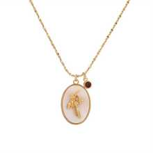 1pc Stylish 3d Birthday Flower Shaped Copper Pendant, With Stainless Steel Starry Sky Necklace And Birthstone Charm. Suitable For Women's Daily Wear And Birthday Gift Valentines,Mom,Mother,Mother's Day,Gift
